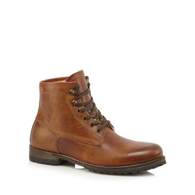 Mantaray Brown leather lace up boots